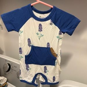 Kyte bluebonnet short romper